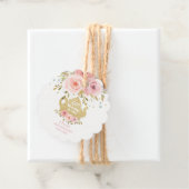 Étiquettes Cadeau Chic Blush Floral Tea Party Anniversaire Merci (En situation)