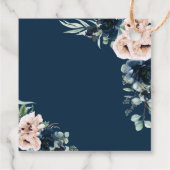 Étiquettes Cadeau Chic Blush Navy Floral Greenery Mariage Merci (Dos)