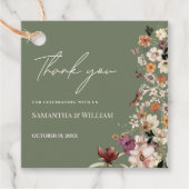 Étiquettes Cadeau Chic Boho Fleur sauvage Rustique Sage Mariage vert (Devant)