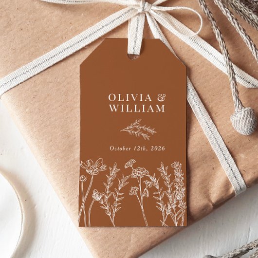 Étiquettes-cadeau Chic Boho Fleur sauvage Terracotta Wedding Favor T