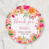 Étiquettes Cadeau Chic Bold chute d'eau fleurie douche nuptiale (Devant)