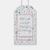 Étiquettes-cadeau Chic Botanique Holly Berry Motif Floral (Devant)