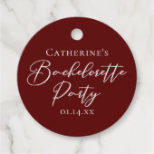 Étiquettes Cadeau Chic Burgundy Bachelorette Party Personalized (Devant)