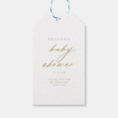 Étiquettes-cadeau Chic Calligraphie Dorée Baby Shower (Devant)