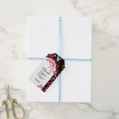 Étiquettes-cadeau Chic cerise en fleurs Sakura noir blanc anniversai (Avec de laficelle)