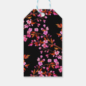 Étiquettes-cadeau Chic cerise en fleurs Sakura noir blanc anniversai (Dos)