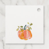 Étiquettes Cadeau Chic Citrouille de récolte d'automne Mariage d'aqu (Dos)