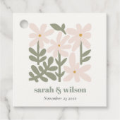 Étiquettes Cadeau Chic Dusky Blush Rétro Mariage Floral Minimal (Devant)