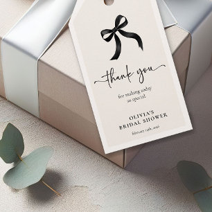 Étiquettes-cadeau Chic Elle Noue le Nœud Noir Papillon Mariage