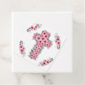 Étiquettes Cadeau Chic Fille Première Sainte Communion Croix de Fleu (En situation)