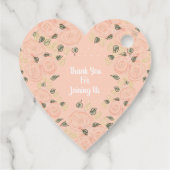 Étiquettes Cadeau Chic Fleurs en forme de coeur (Dos)