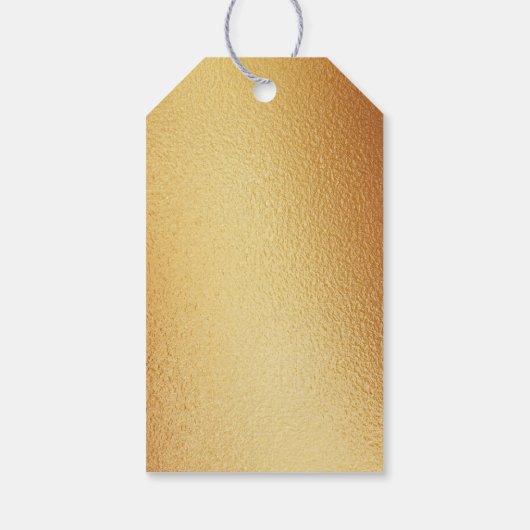 Étiquettes-cadeau Chic Géométrique Mariage floral à huile d'or (Dos)