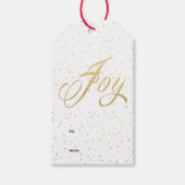 Étiquettes-cadeau Chic Gold & White Joy Noël (Devant)