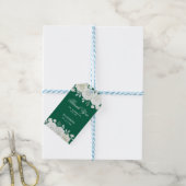 Étiquettes-cadeau Chic Green Pastel Blanc Rose vert Anniversaire (Avec de laficelle)