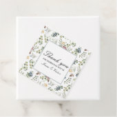 Étiquettes Cadeau Chic gris bleu Anemone fleur merci mariage (En situation)