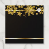 Étiquettes Cadeau Chic Happy Holidays Black Gold Snowflake Custom (Dos)