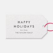 Étiquettes-cadeau Chic Joyeux Fêtes de famille Noël (Devant (Horizontal))