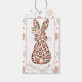 Étiquettes-cadeau Chic Leopard Bunny Pâques (Devant)