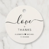 Étiquettes Cadeau Chic Love Et Merci Cream Mariage (Devant)