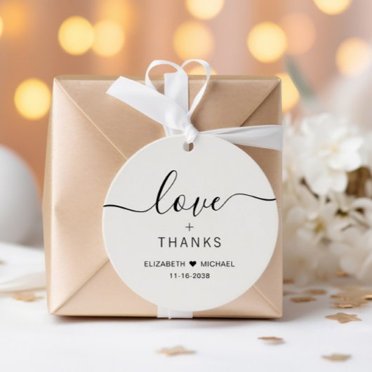 Étiquettes Cadeau Chic Love Et Merci Cream Mariage