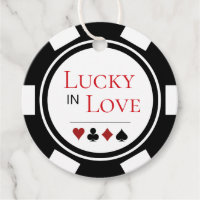 Chic Lucky In Love Black White Poker Chip Mariage