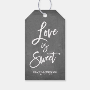 Étiquettes-cadeau Chic Mariage Lettré À La Main L'Amour Est Doux