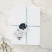 Étiquettes-cadeau Chic Navy Blue Peony Floral Mariage (Avec de laficelle)