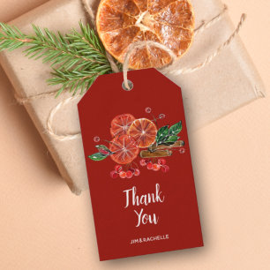 Étiquettes-cadeau Chic Orange Slices and Cinnamon Sticks Autumn