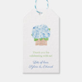 Étiquettes-cadeau Chic Panier Hydrangea Wedding shower été printemps (Devant)