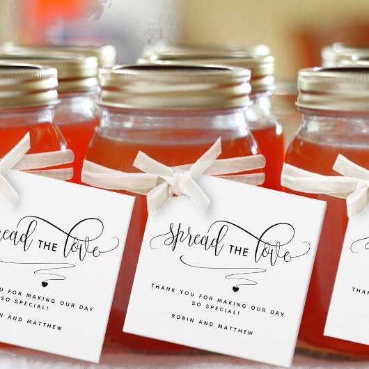 Étiquettes Cadeau Chic, Répandre l'Amour, Mariage rustique moderne