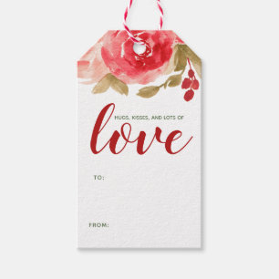 Étiquettes-cadeau Chic Roses Aimer Saint Valentin