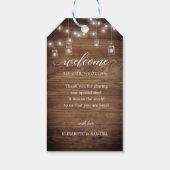 Étiquettes-cadeau Chic Rustic Barn Bois Mariage Calligraphie Bienven (Dos)