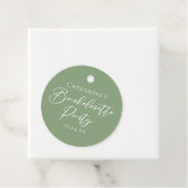 Étiquettes Cadeau Chic Sage Green Bachelorette Party Personalized (En situation)