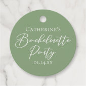 Étiquettes Cadeau Chic Sage Green Bachelorette Party Personalized (Devant)