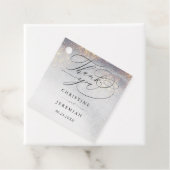 Étiquettes Cadeau Chic Silver Gold Sparkle Aquarelle Mariage de luxe (En situation)