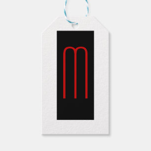 Étiquettes-cadeau Chic Unique Monogramme Noir Blanc Plaine Simple