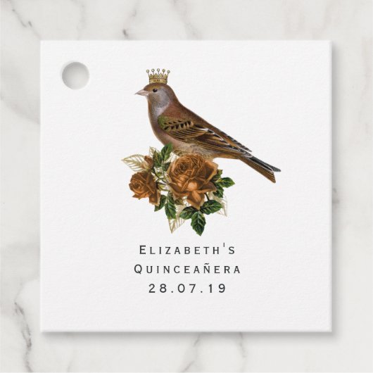 Étiquettes Cadeau Chic Vintage or et cuivre (Devant)