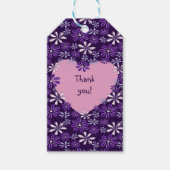 Étiquettes-cadeau Chic Violet Blush Merci coeur (Devant)