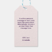 Étiquettes-cadeau Chic Violet Blush Merci coeur (Dos)