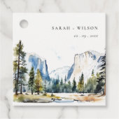 Étiquettes Cadeau Chic Yosemite National Park CA Watercolor Mariage (Devant)