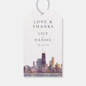 Étiquettes-cadeau Chicago Skyline Wedding Thank You (Dos)