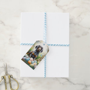 Étiquettes-cadeau Chien Bluetick Coonhound avec Vacances d'Œufs de P