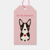 Étiquettes-cadeau Chien Boston Terrier Saint-Valentin, Saint-Valenti (Devant)