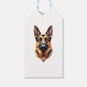 Étiquettes-cadeau Chien chevalier allemand mignon (1)