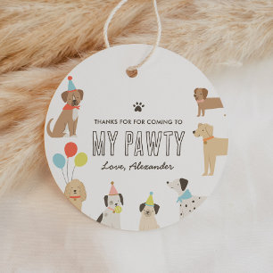 Étiquettes Cadeau Chien Chiot fête d'anniversaire