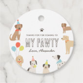 Étiquettes Cadeau Chien Chiot fête d'anniversaire (Devant)