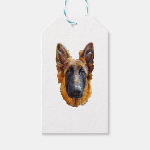 Étiquettes-cadeau Chien chiot mignon berger allemand