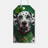 Étiquettes-cadeau Chien dalmate en tenue de la Saint Patrick (Devant)