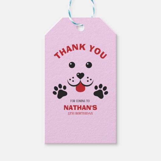 Étiquettes-cadeau Chien de Chien De Chien De Chien Pawty Garçon Anni (Devant)