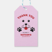 Étiquettes-cadeau Chien de Chien De Chien De Chien Pawty Garçon Anni (Dos)